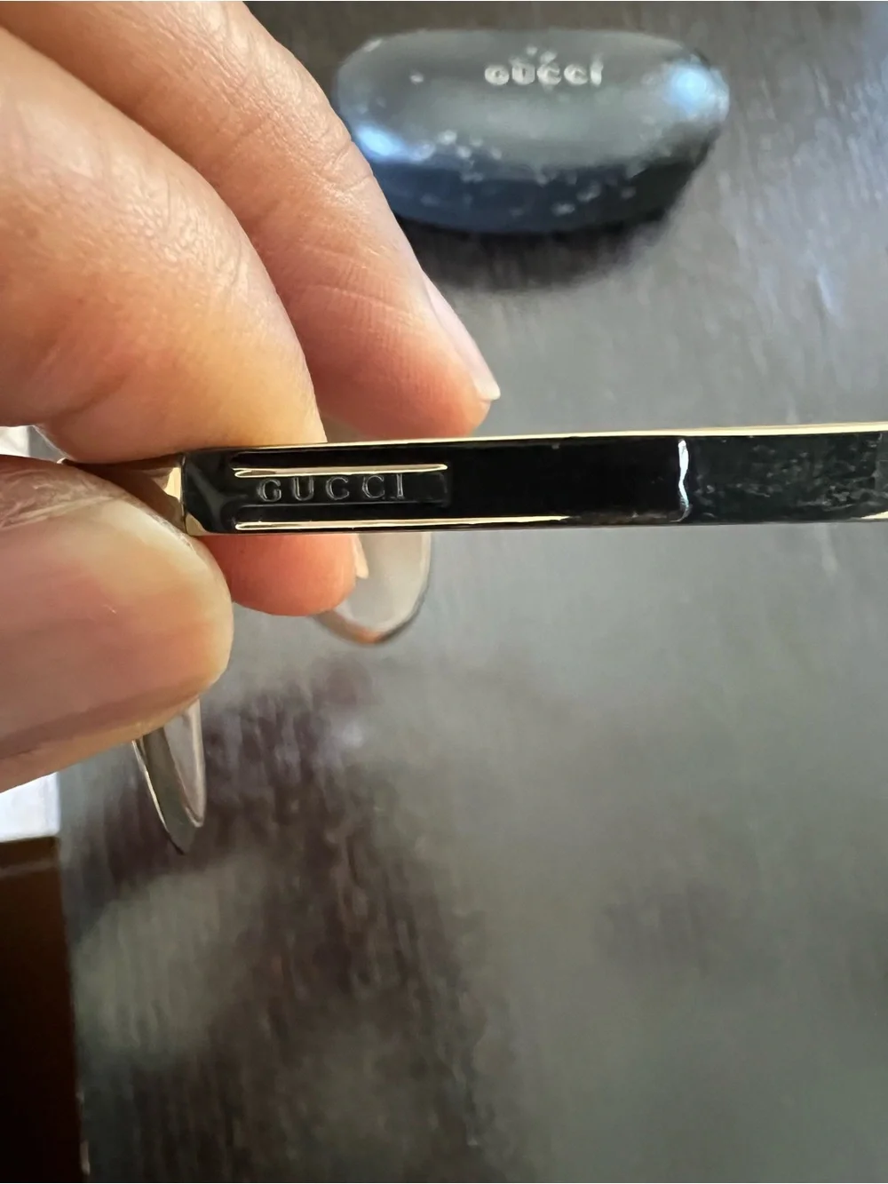 Gucci Men's Aviator Sunglasses with Brown Gradient Lenses and Gold Frame